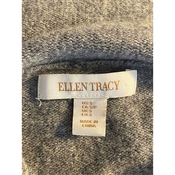 Ellen Tracy Womens Gray Wool Zip-Up Cadigan Sweater Size Small - Picture 4 of 4